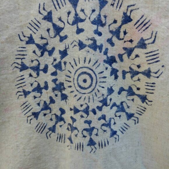 Vintage Hippy Top Block Print Tunic Shirt Music 34" Bust - Picture 5 of 9